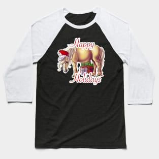 Happy Holidays Santa Pony Baseball T-Shirt